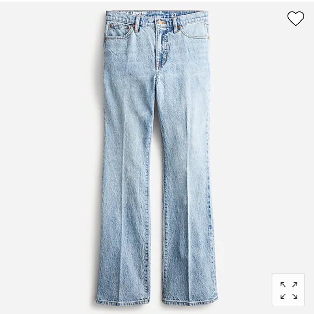 J Crew Full-length demi-boot jean in Light Indigo wash.